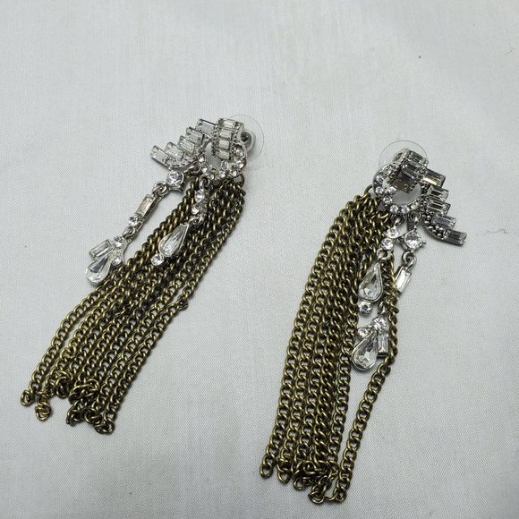 Bijou drive gold link with rhinestones earring - Picture 5 of 5